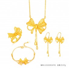 足金曼妙蝴蝶結套裝